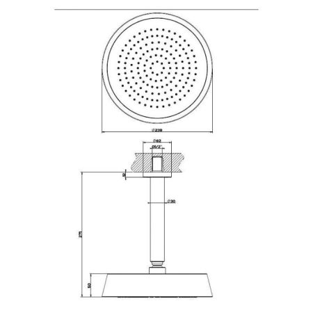 Gessi Cono Душевая головка потолочная, шарнирная, с защитой от известкового налёта, цвет: хром