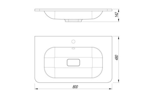 AM-LAV-800-MR-FN Раковина из искуственного мрамора, артикул AM-LAV-800-MR-FN