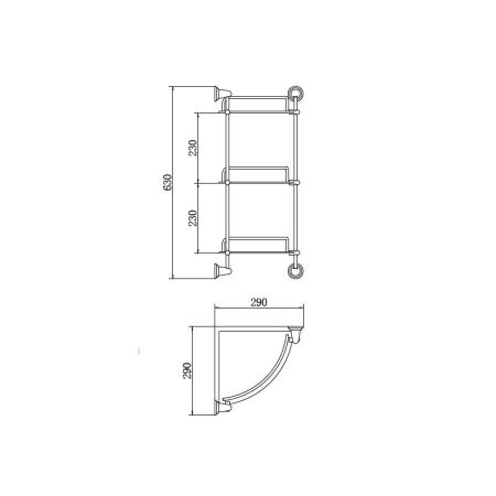Полка стеклянная угловая FASHUN A1507-3, хром, артикул A1507-3