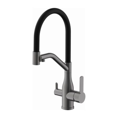 Смеситель для кухни с подключением фильтра BELZ B78815-3, оружейная сталь