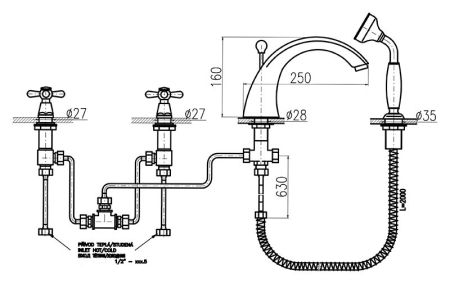 Смеситель на борт ванны Rav Slezak Morava MK169.5SZ