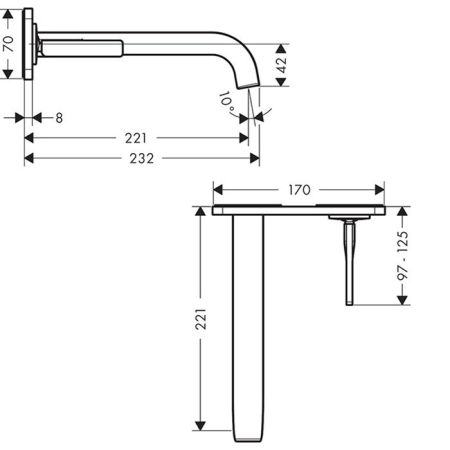 AX Citterio E Смеситель для раковины , цвет шлифованная бронза