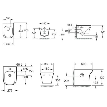 Комплект 2 в 1 Lavinia Boho Bristol Rimless 21031007, артикул 21031007