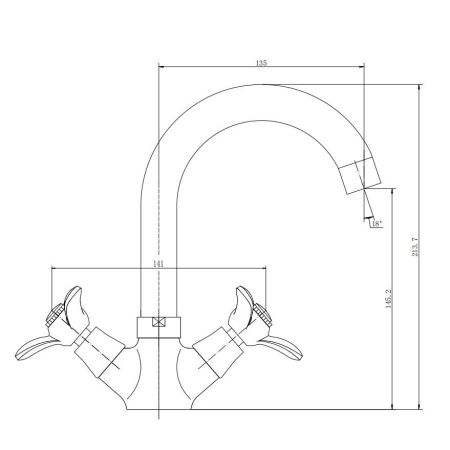 Смеситель для раковины FASHUN A1312, хром