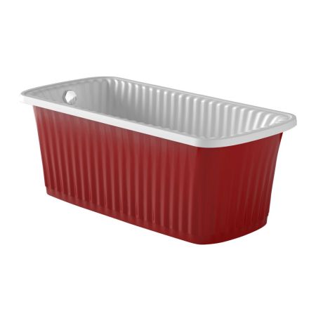 OLIVIA PANELLO Ванна 174x83хH66 см. белая, панель красная, слив/перелив хром, артикул 25452