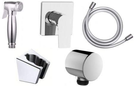 Набор смесителя с гигиеническим душем Aquanet Static 1.01 (с внутренней частью), артикул 00257144