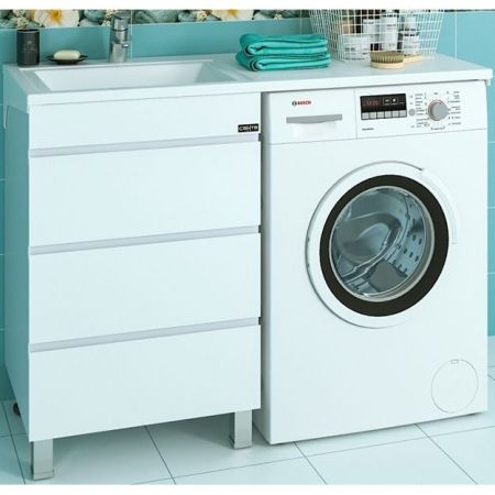 Тумба с раковиной СанТа Марс 120 L 700220+900104 Белая, артикул 700220