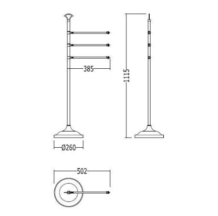Devon Single Полотенцедержатель на подставке, золото, артикул SL13OT