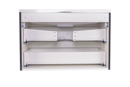 Тумба подвесная "Бергамо мини 90" (2 ящ.) Люкс антискрейтч черный, PLUS, артикул СС-00002366