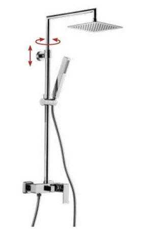 Mariner Wellness, душевая колонна (200х200) регулируемая по высоте и cо смесителем, цвет хром, артикул WLS5400-CR