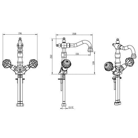 Смеситель для умыв., высокий IMPERIALE Presente_Комплект, артикул 332