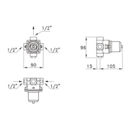STELLA Встраиваемая часть смесителя для душа 3292MC