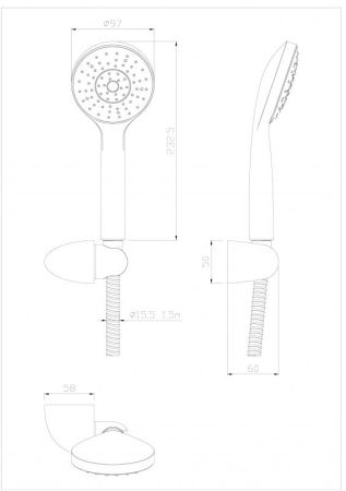 Душевой гарнитур Damixa Eclipse 914510000 Графит