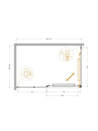 LUX-AH-FS-11-100/90-C-CR Душевой уголок, артикул LUX-AH-FS-11-100/90-C-CR