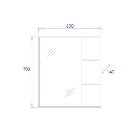 Шкаф-зеркало Onika Тимбер 60 дуб сонома, универсальный