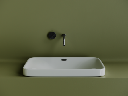 Умывальник прямоугольный встраиваемый сверху в столешницу Элемент (Element) 605x415x185мм, артикул CN5041