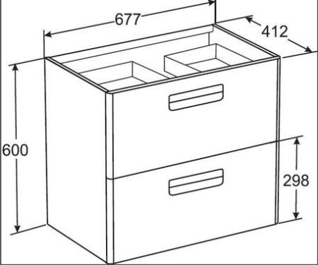 Тумба под раковину ROCA GAP ORIGINAL 67,7 ZRU9302878 (подвесная, белый глянец), шт, артикул ZRU9302878