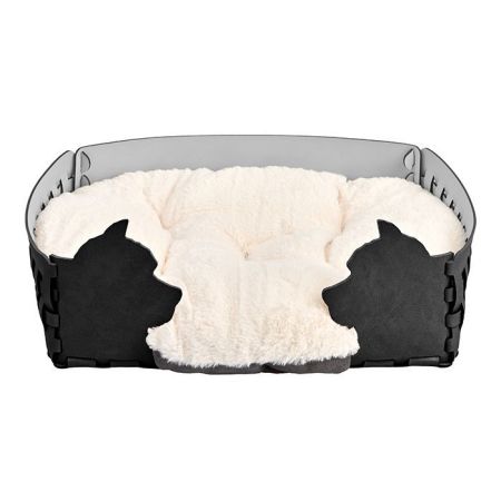 ADJ Лежанка Dog, 45х30хН15 см., цвет: черный/серый, артикул 1555D.01/03