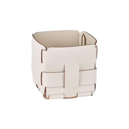 Colombo Adj Корзинка Mini Bottega, 12x12H13 см, цвет: белый/панна котта, артикул BADJ1013-1016