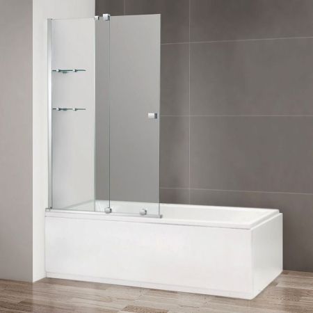 Шторка на ванну Cezares Stream VFS-11 90 профиль Хром стекло прозрачное