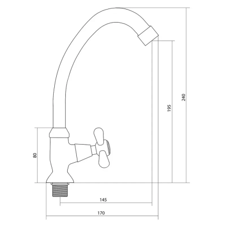 Кран на одну воду Славен СЛ-ОД-О13, хром