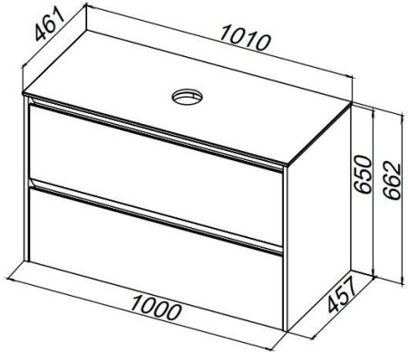 Столешница Allen Brau Activity 100 1.35024.ON акриловый камень оникс, артикул 1.34024.ON