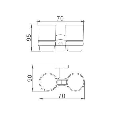 Стакан для ванной комнаты двойной Haiba HB8708, черный