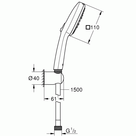 Душевой гарнитур 3 вида струи GROHE 275882433, артикул 275882433