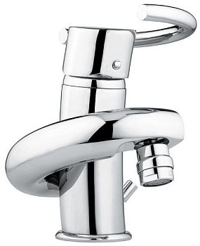 Смеситель Twist с донным клапаном для биде, цвет матовый хром-хром