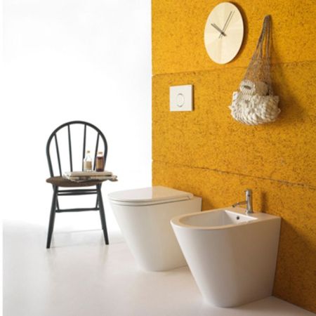 GLOBO Forty3 Унитаз напольный пристенный 52*36*h43см, с креплением, цвет: белый