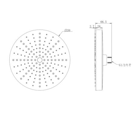 Верхний душ Savol SK-DP07, хром/черный, артикул SK-DP07