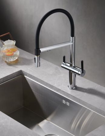 Смеситель для кухни с подключением фильтра для воды Rose R458, хром