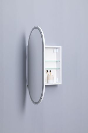 Зеркальный шкаф Aquanet Монте 50 белый, с LED подсветкой, артикул 00344787