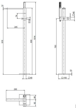Напольный смеситель для ванны CEZARES UNIKA-VDP, артикул UNIKA-VDP-NS