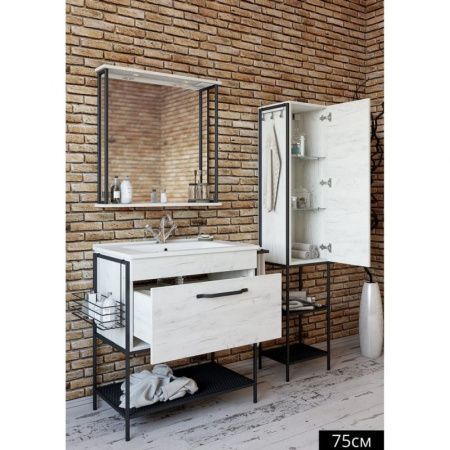 Тумба для раковины Sanflor Бруклин 75 С02707 Дуб крафт белый Тумба для раковины Sanflor Бруклин 75 С02707 Дуб крафт белый