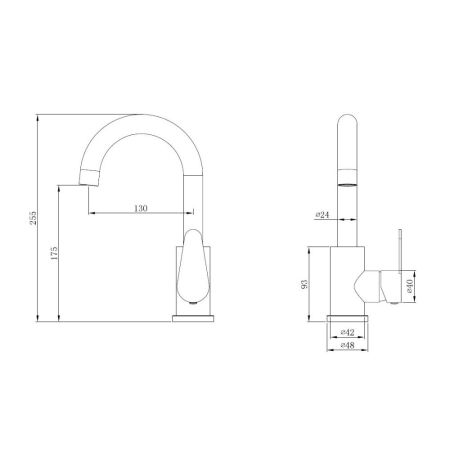 Смеситель для раковины OLISAN STEEL ST1002, хром