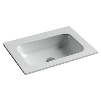 Раковина накладная мебельная Грация (Grace) прямоугольная, без отверстия под смеситель, 610x457x137мм, цвет белый, арт. CN7011wx