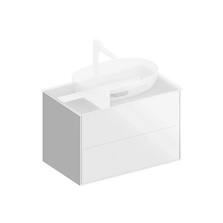 Тумба PLAZA Modern подвесная 80, 2 ящика, белая глянцевая, артикул PLB.M.80.2\WHT.V