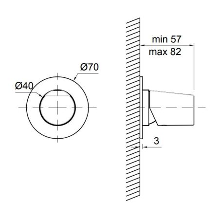 Antonio Lupi Indigo Встраиваемый смеситель для душа (внешняя часть), цвет: графит