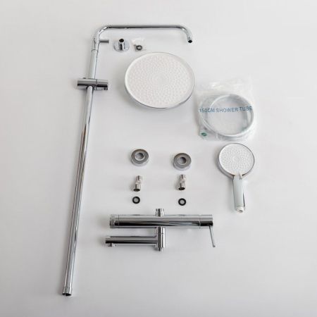 RELAX-CVD-01 Душевая стойка со смесителем и изливом, хром, артикул RELAX-CVD-01