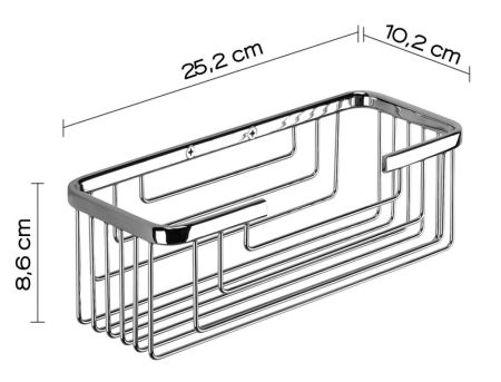 Gedy, решётка прямоугольная 1-уровневая (25,2х10,2хh8,6), цвет хром, артикул 2419(13)