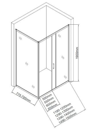 Боковая стенка Aquanet SP-0800A 80, прозрачное стекло, артикул SP-0800A