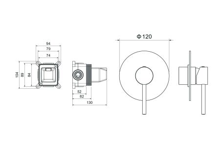 Смеситель для душа (внешняя и скрытая часть) AQUATEK, матовый черный AQ1366MB ЕВРОПА, артикул AQ1366MB