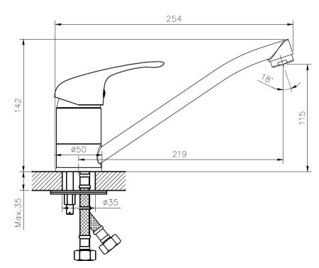Смеситель для кухни ESKO Kitchen K14 Black