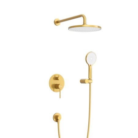 RELAX-DSET-GM Душевой комплект встраиваемый (смеситель встраиваемый, верхний душ, ручной душ со шлангом, штуцер с держателем), оружейная сталь, артикул RELAX-DSET-GM