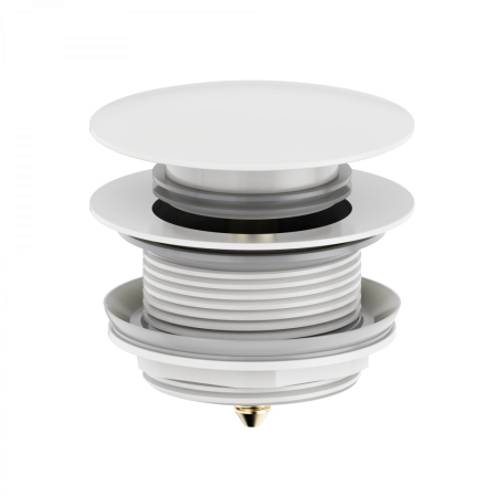 Донный клапан для ванны 1 1/2 WONZON & WOGHAND, Белый матовый (WW-SS105-MW), артикул WW-SS105-MW