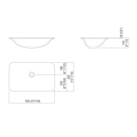 Agape Ottocento 001 Раковина встраиваемая 60x39.2x14 см, цвет: белый