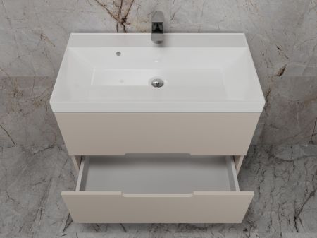 Тумба подвесная "Матис 80", Classic 80, (2 ящика), КРЕМ, ЭМАЛЬ, артикул ЛС-00002308