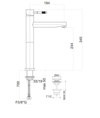 Смеситель для раковины Webert Rimini RI831402010, золото, артикул RI831402010