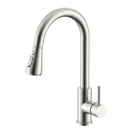 Смеситель для кухни с выдвижным изливом Splenka S203.49.05, сатин